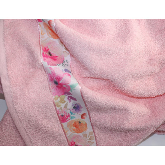 Полотенце махровое Весна розовое цветы 70х140